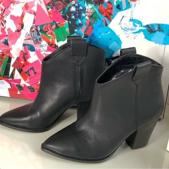 Lucky Brand Leather Western Boots in Black - Picture 8 of 9